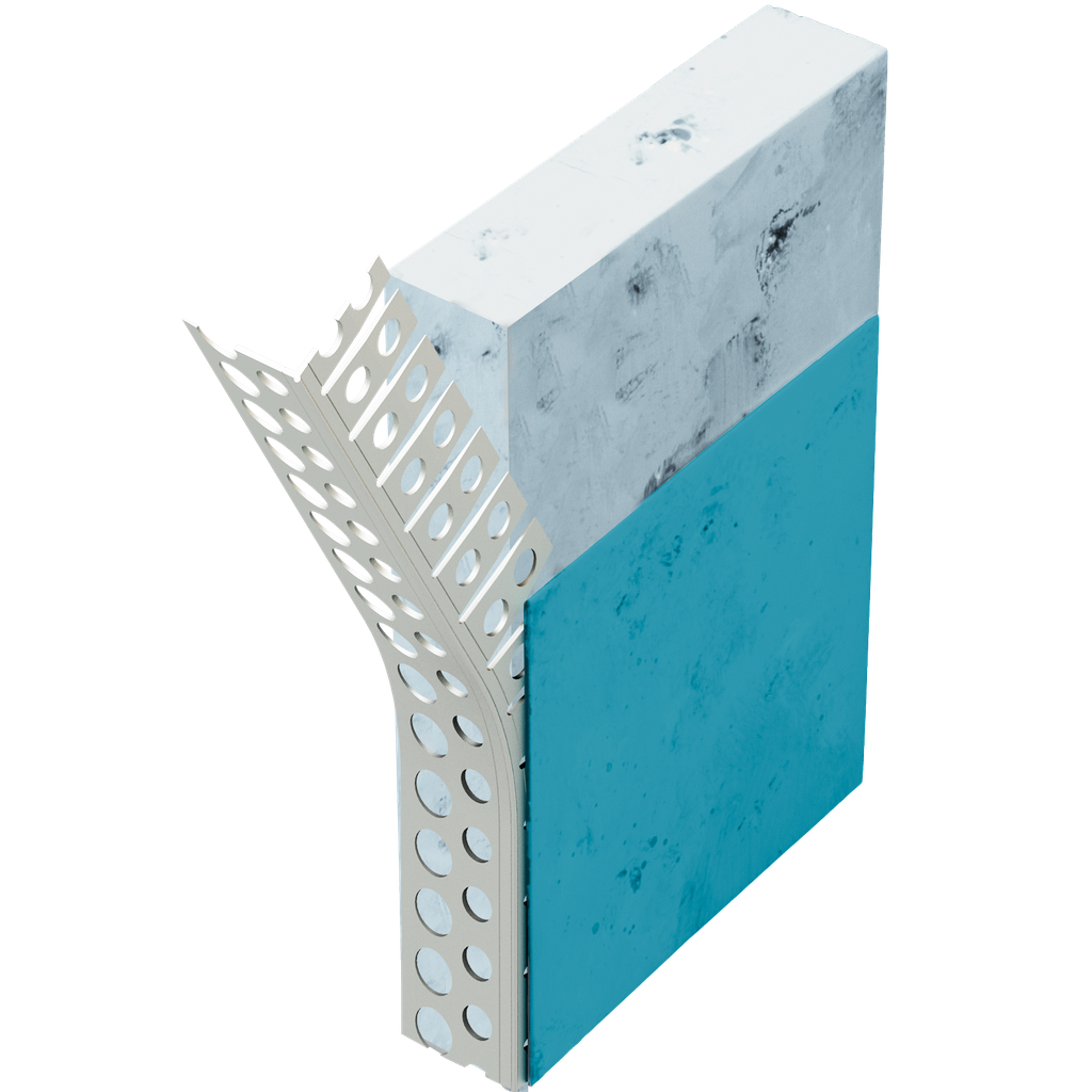 [LOP1115000001] Profile d angle perforé pour arrondis PVC Perfect Cintrable, Cote 25x25, 2.50m de long