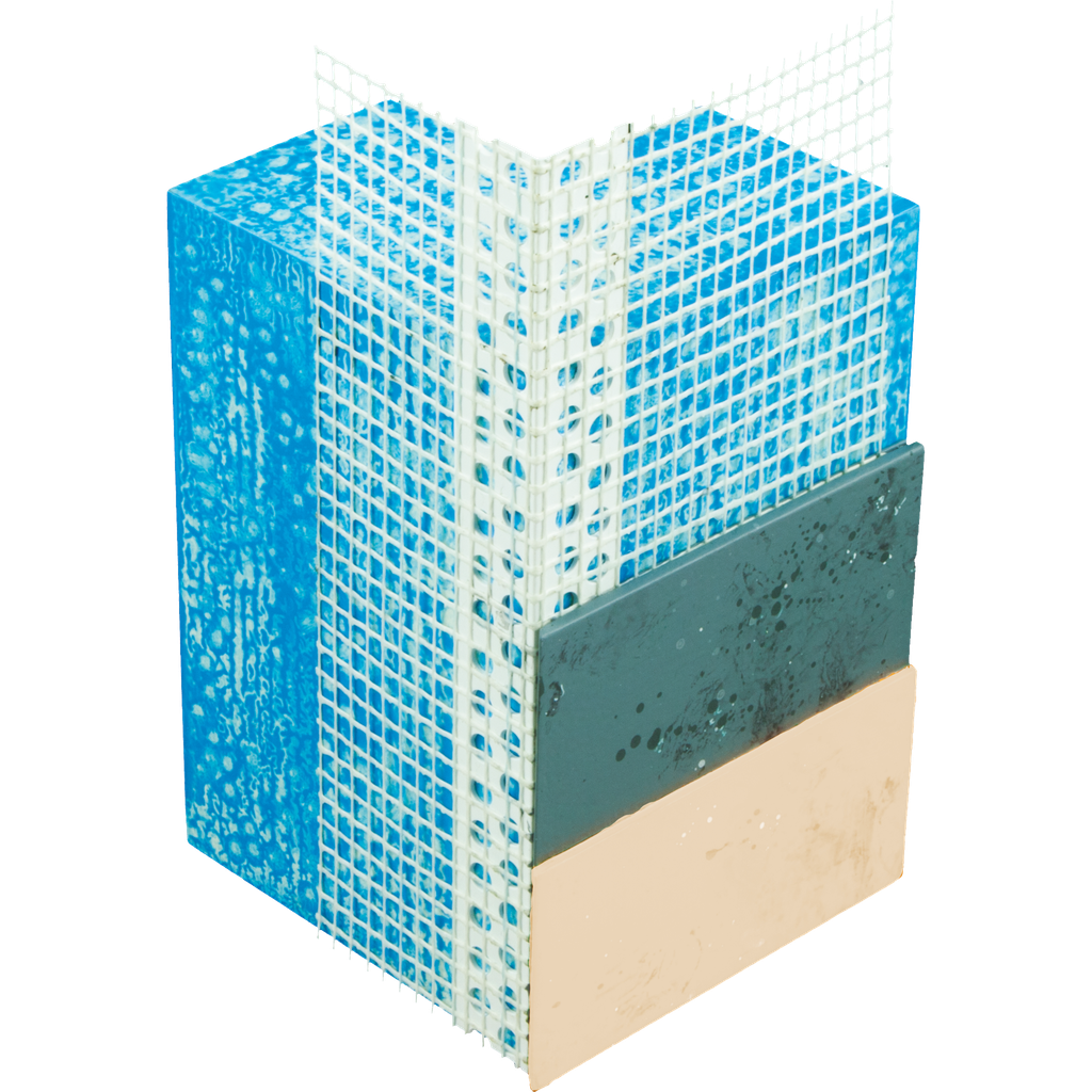 Profilé d'angle, PVC avec fibre de verre 10x15cm, Blanc, 2.50m
