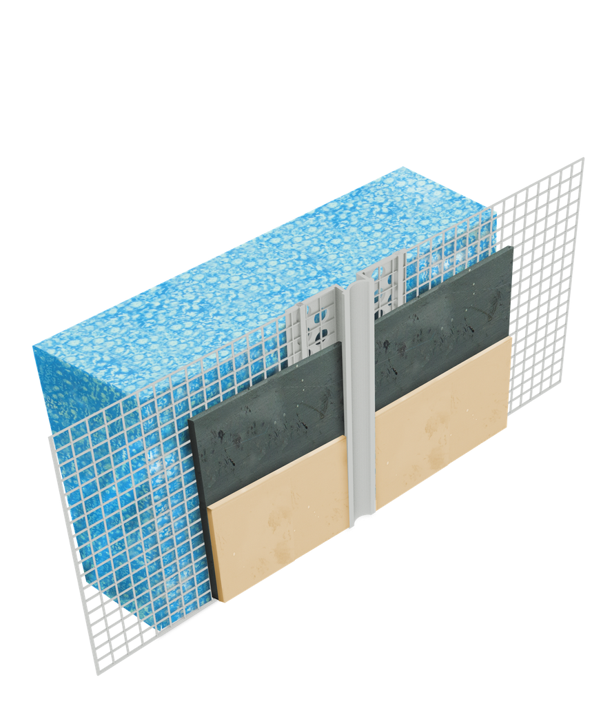 [LOP6310000001] Profilé pour joint de fractionnement, 6mm d'enduit, dimension joint absorption -1,5mm / +2mm, 2.75m de long