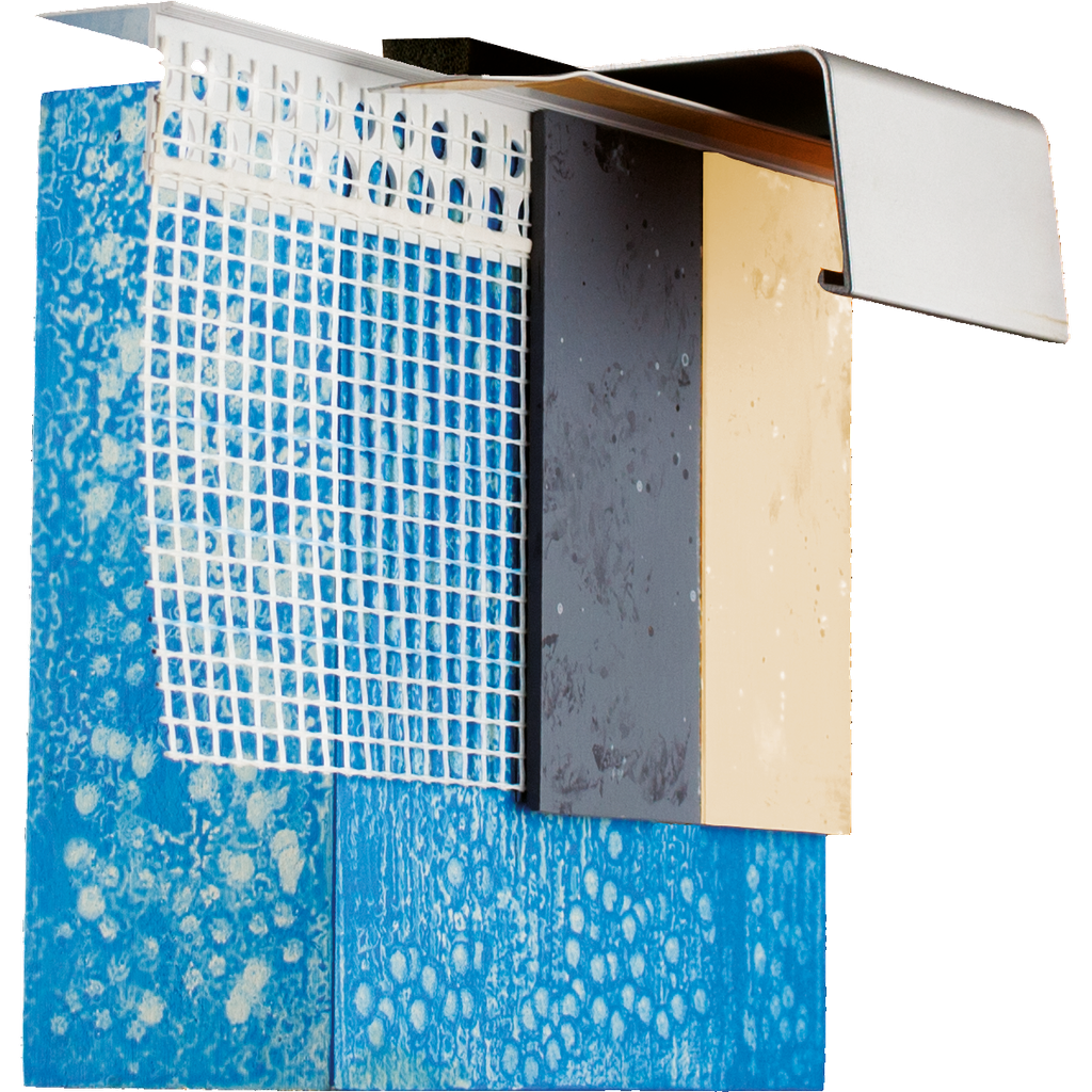 [LOP6405000001] T-profilé d'angle PVC avec fibre de verre soudée de 10cm avec languette d'arrachement, longueur 2.60m