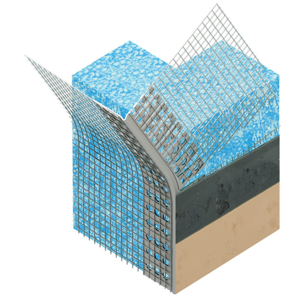 Profilé d'angle entoilé cintrable, 10x15cm, 2.50m