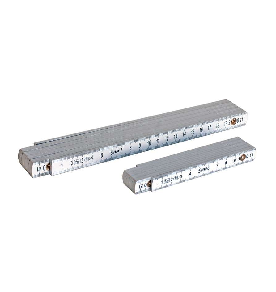 [HM2M-PL] Meterstab 2 m, Nieten, Kl. III Kunststoff, Weiss