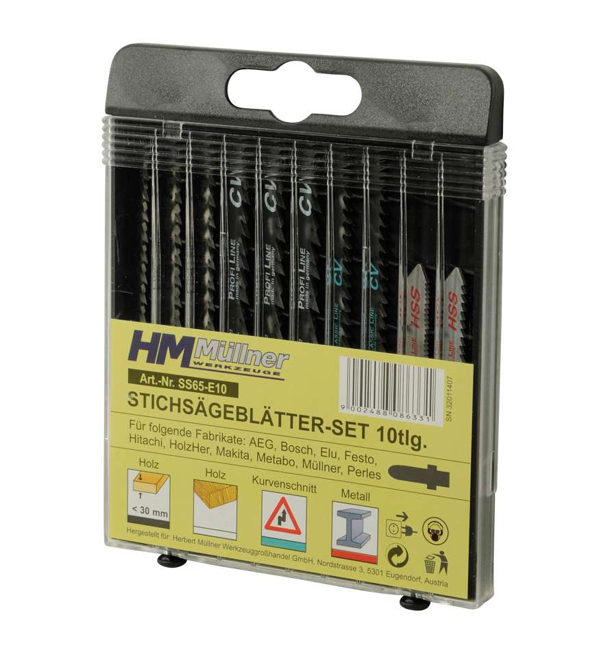 [HMSS65-E10] Assortiment de lames de scie sauteuse, 5 Pces