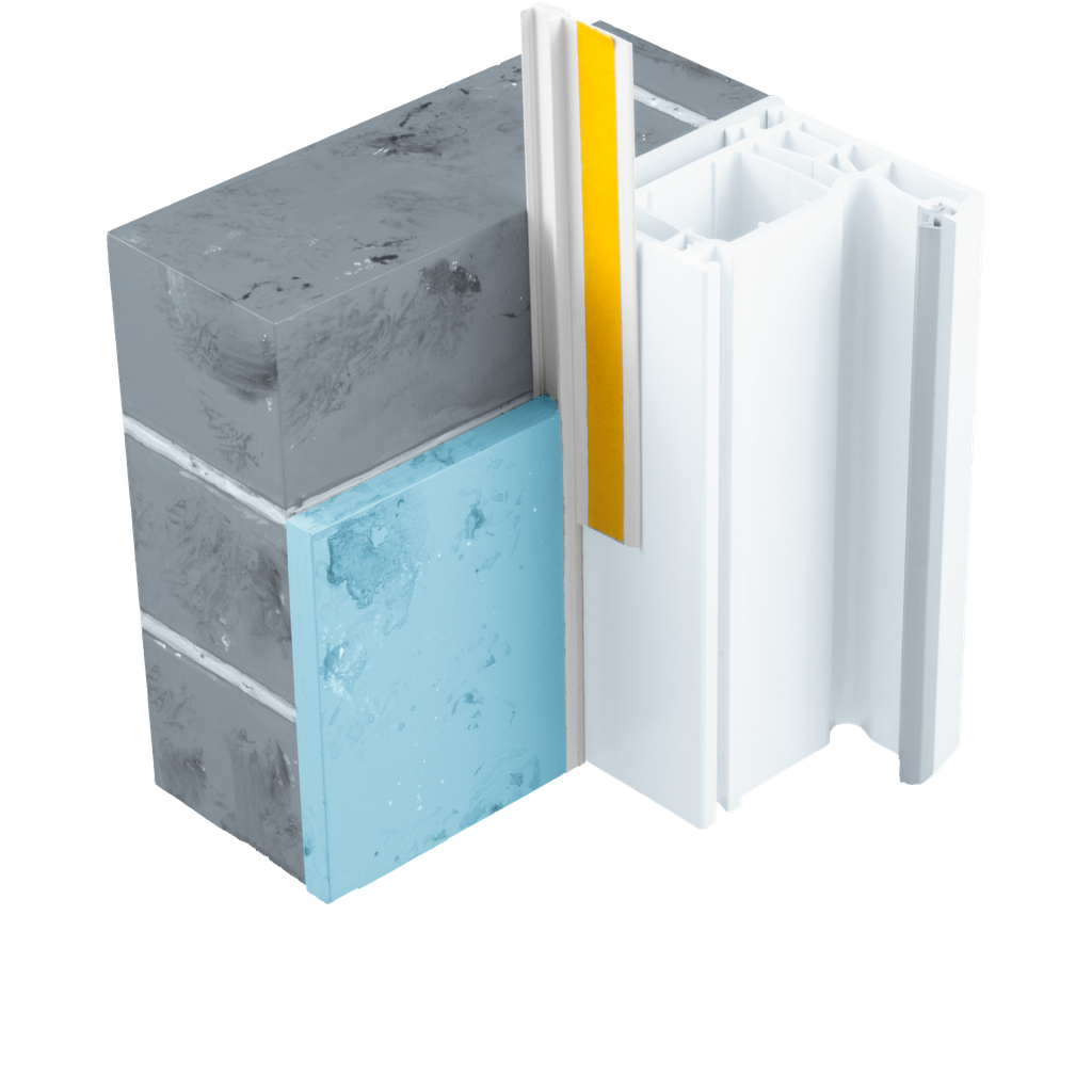 [LOP6440/MDB8108] Profilé de protection portes et fenêtres, PVC et Mousse imprégnée APU, Repère d'enduit, 2.4m de long