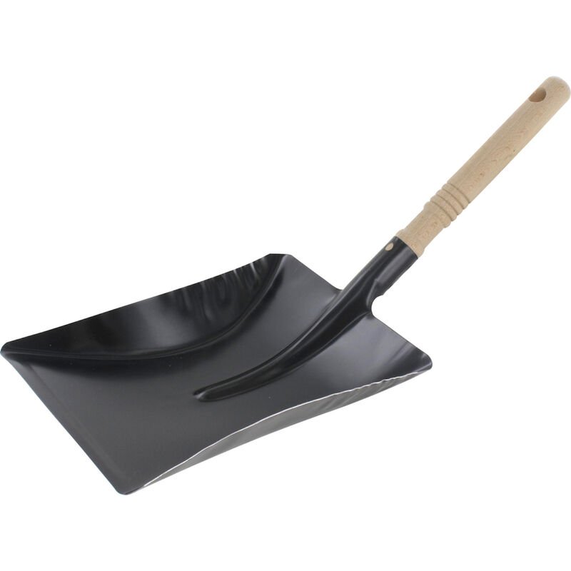 [TRIKEHR1] Kehrschaufel 220x230mm Stahlblech schwarz, Holzgriff - Pelle ramassoir 22x23cm