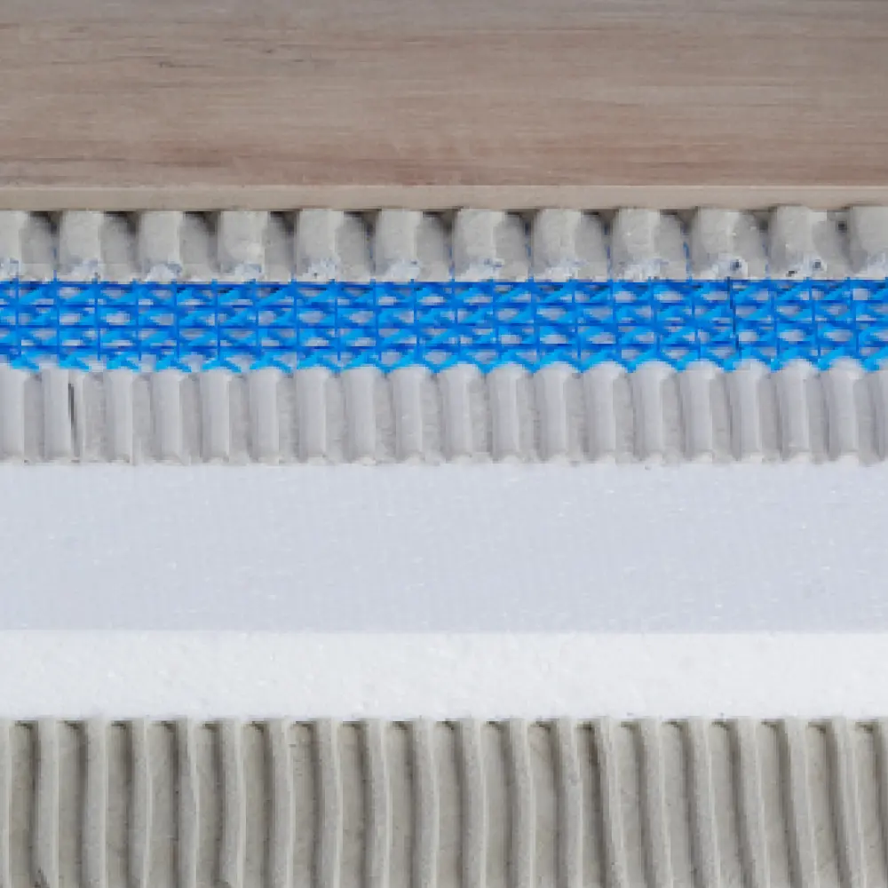 [BLA214-900-30] PERMATFLOOR Plaque avec Permat, Plaque isolation, Blanke Gluemax et bande d'isolation du rebord 1m2 (Ep. 30mm)