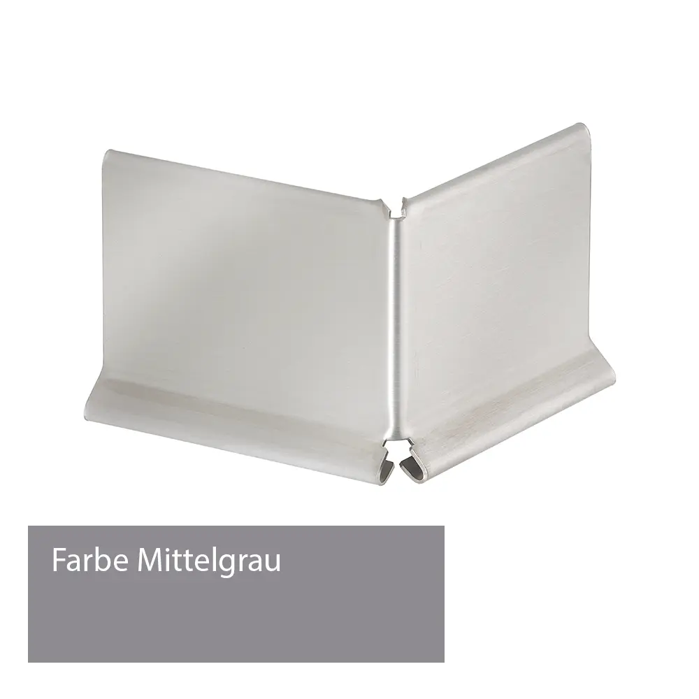 [BLA352-4591P-040] Raccord d'angle pour cornière de recouvrement plus pour balcon 40x40mm Aluminium gris moyen (40mm)