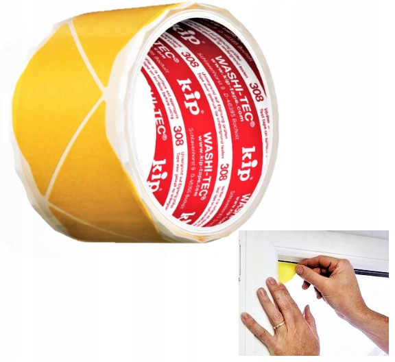 [KIP308-99] 308 Kip FineLine Washi-Tec® Angles - jaune 50mmx50m 60 pièces