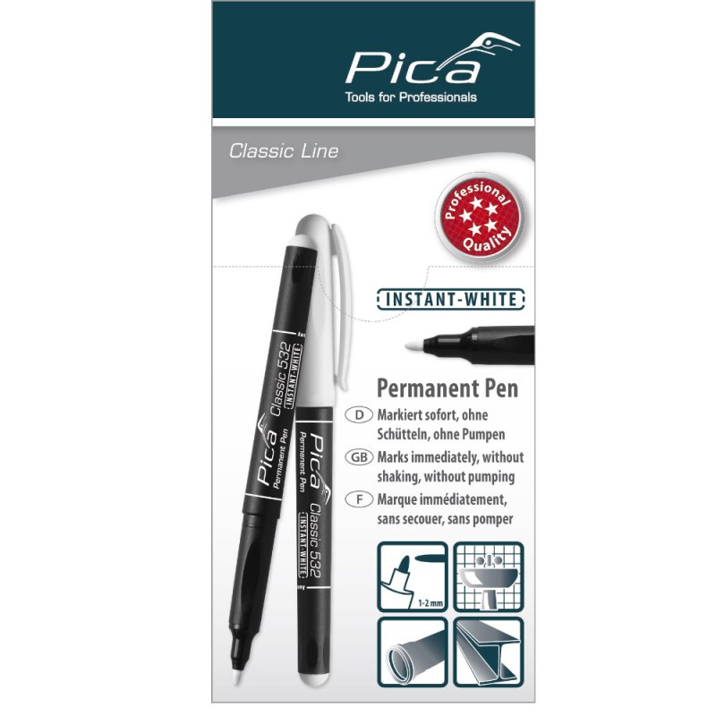 [PIC53252] Permanent-Pen INSTANT WHITE Blaanc, 1-2mm (Sans Blister)