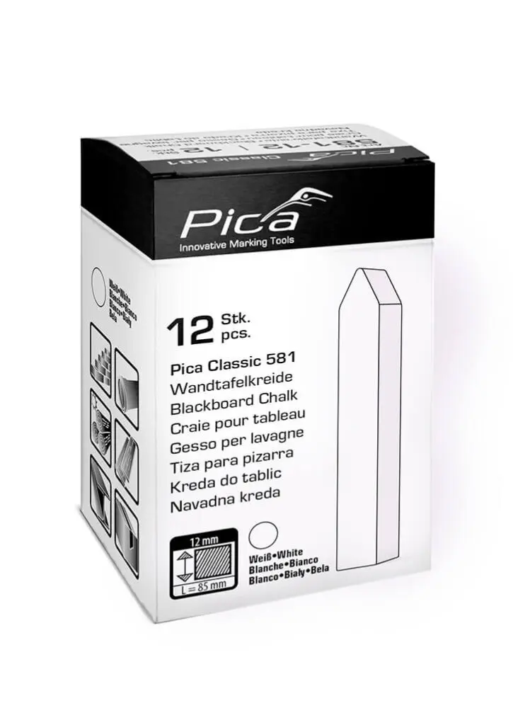 [PIC58112] Craie Blanche pour tableau 12x12x85mm, Blanc
