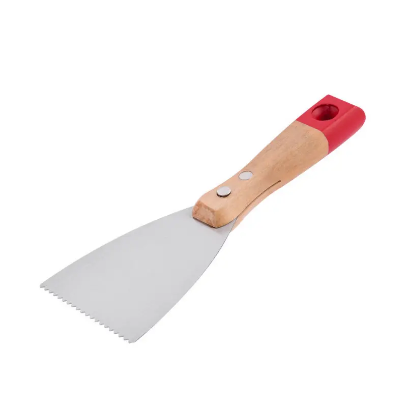 [BEOJSN80] York scraper, serrated top painting wooden handle with hole 80mm