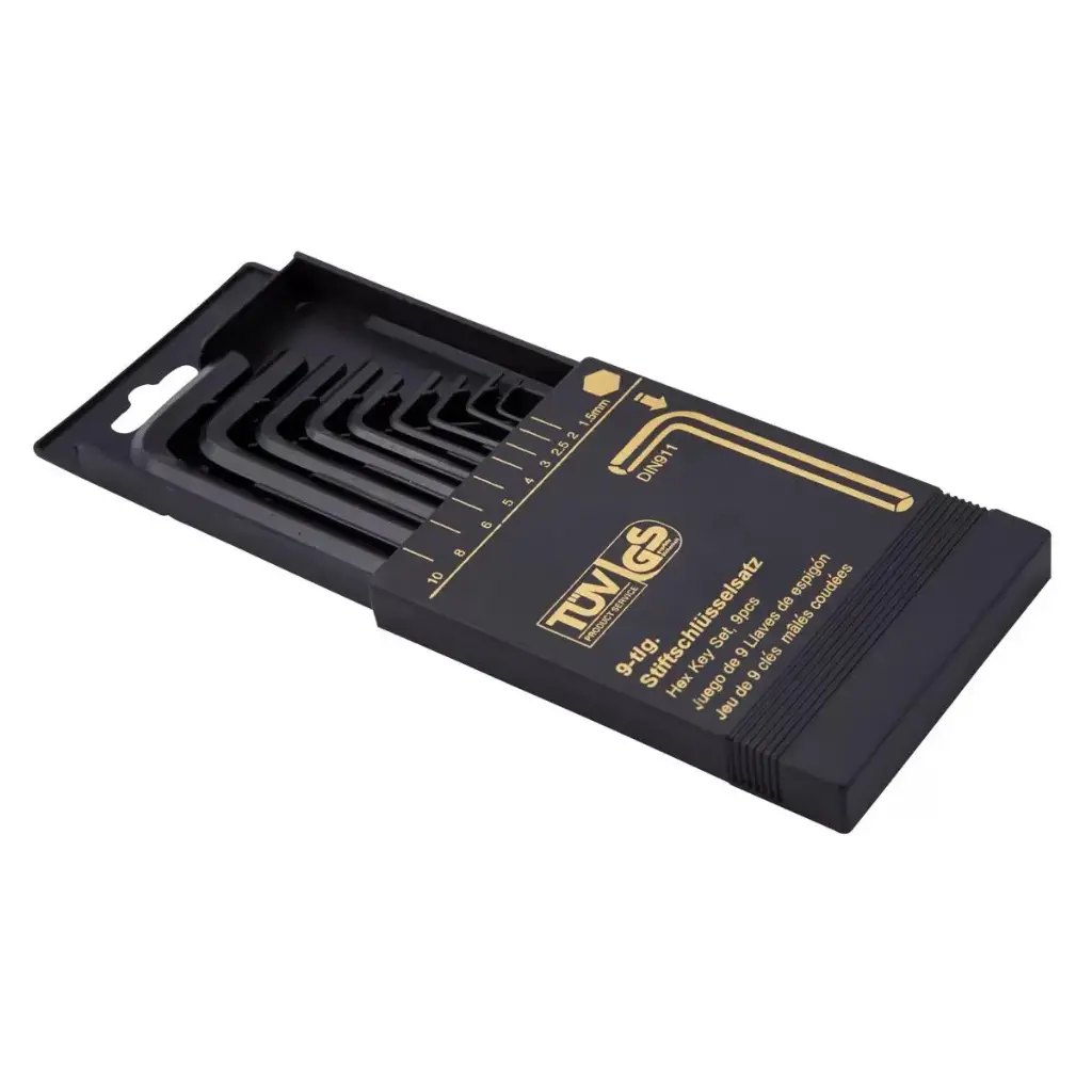 [BEOKIHV] 9pcs/set hex. key, cr-v, black finished, plasticbox