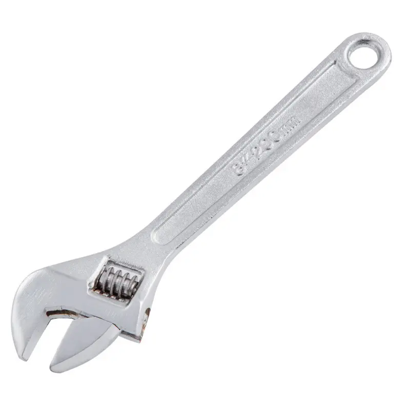 Adjustable wrench, polished & chromeplated, 200mm
