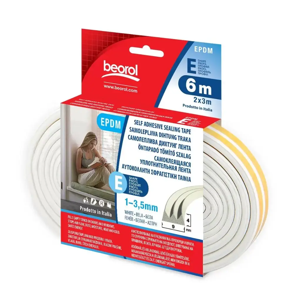 [BEOEBE6] Seal strip profile 6m (E-profile, White)