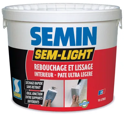 [SEMA01390] SEM-LIGHT - ENDUIT DE REBOUCHAGE ALLÉGÉ ET SOUPLE POUR MICROFISSURES (Pot 1L)