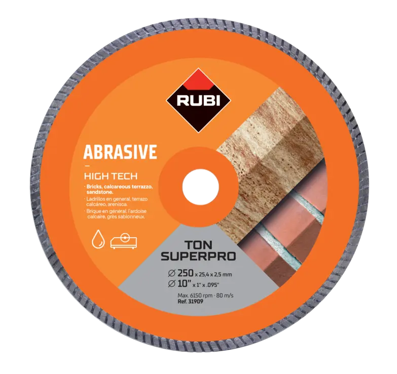 [RUB31909] Disque diamanté turbo pour coupe à eau matériaux abrasifs TON 250 SUPERPRO
