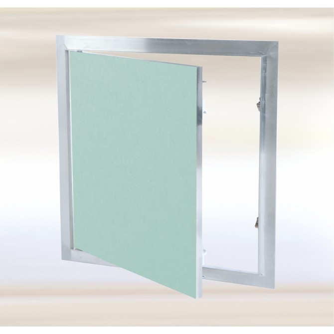[FFS200200G125 ] Système F1 – Trappe de visite prête à peindre avec charnières fixes et panneau intérieur en plaque de plâtre (Ep. 12.50mm, 200x200mm)