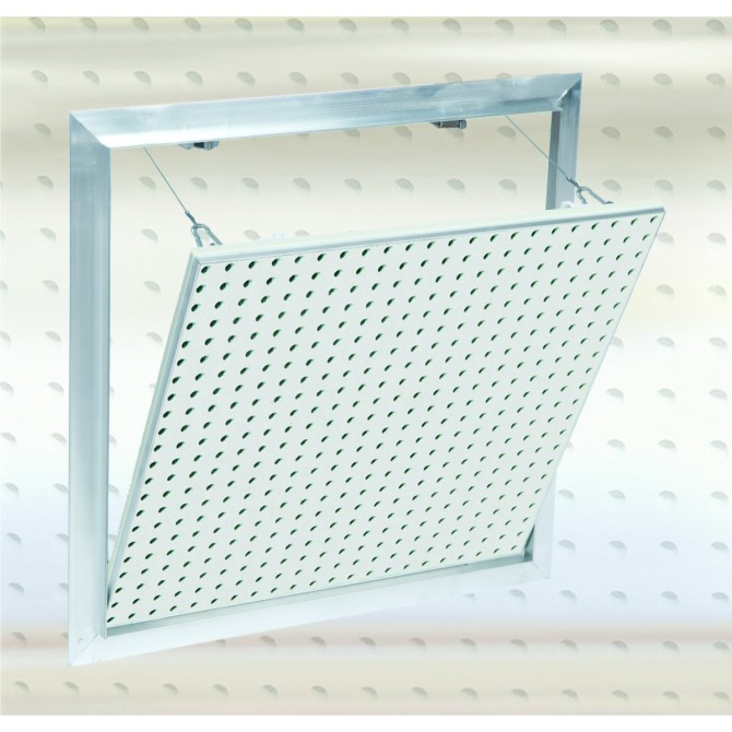 [FFSA200200L125ST] Système F2 – Trappe de visite Alu avec plaque perforée 12.50mm (Standard 8/18 Rund, 200x200mm)