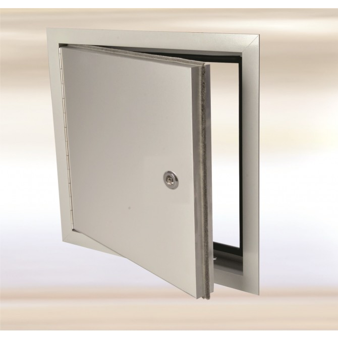 [FFSB-EXT200200W] Système B-EXT – Trappe de visite pour l’extérieur composé d'un cadre extérieur stable avec un vantail de 1 mm d'épaisseur et une isolation intérieure - "étanche à l'eau" (Tôle d'acier, 200x200mm)