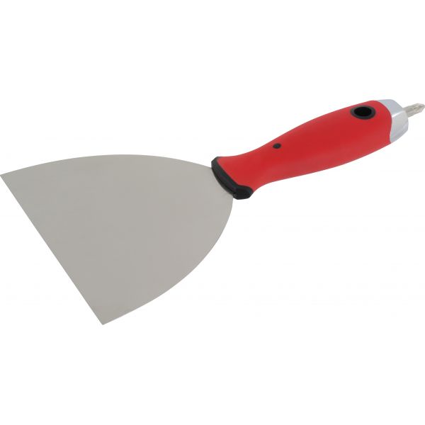 [TRI128017S] Fugenspachtel, BIT-PH2 Edelstahl,2K-Griff,rot-schwarz - Spatule, BIT-PH2 INOX,2K-Poignee rouge (125mm)