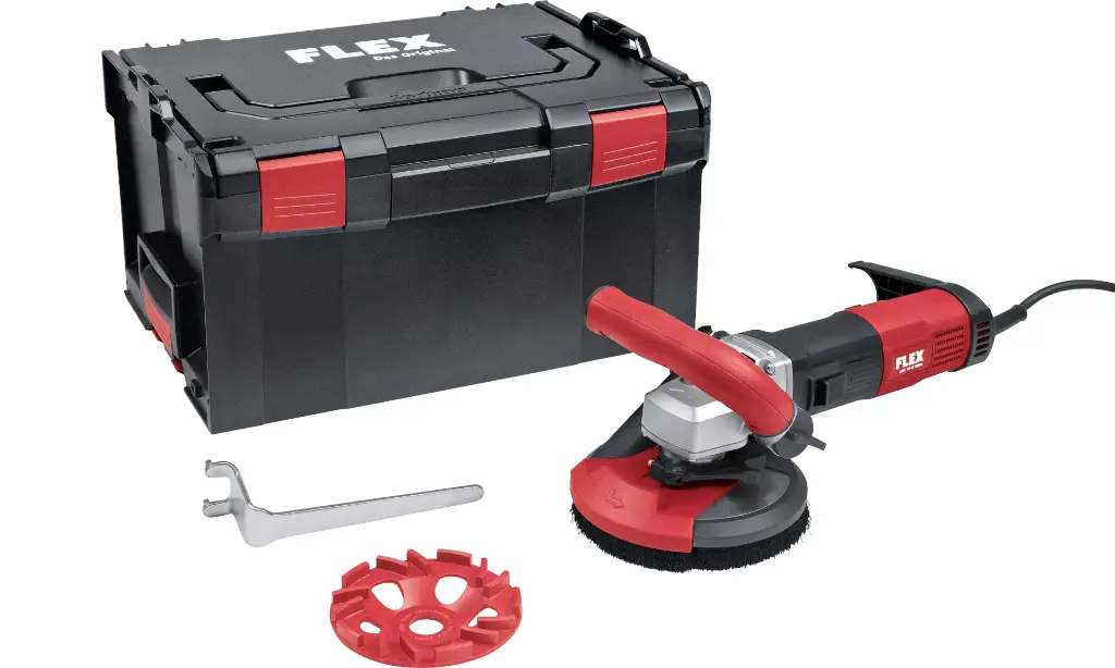 FLEX Meuleuse béton puissante de 2400 watts pour surfaces, 180mm avec disque daimantée LD 24-6 180, Kit Turbo-Jet + capôt de 125mm