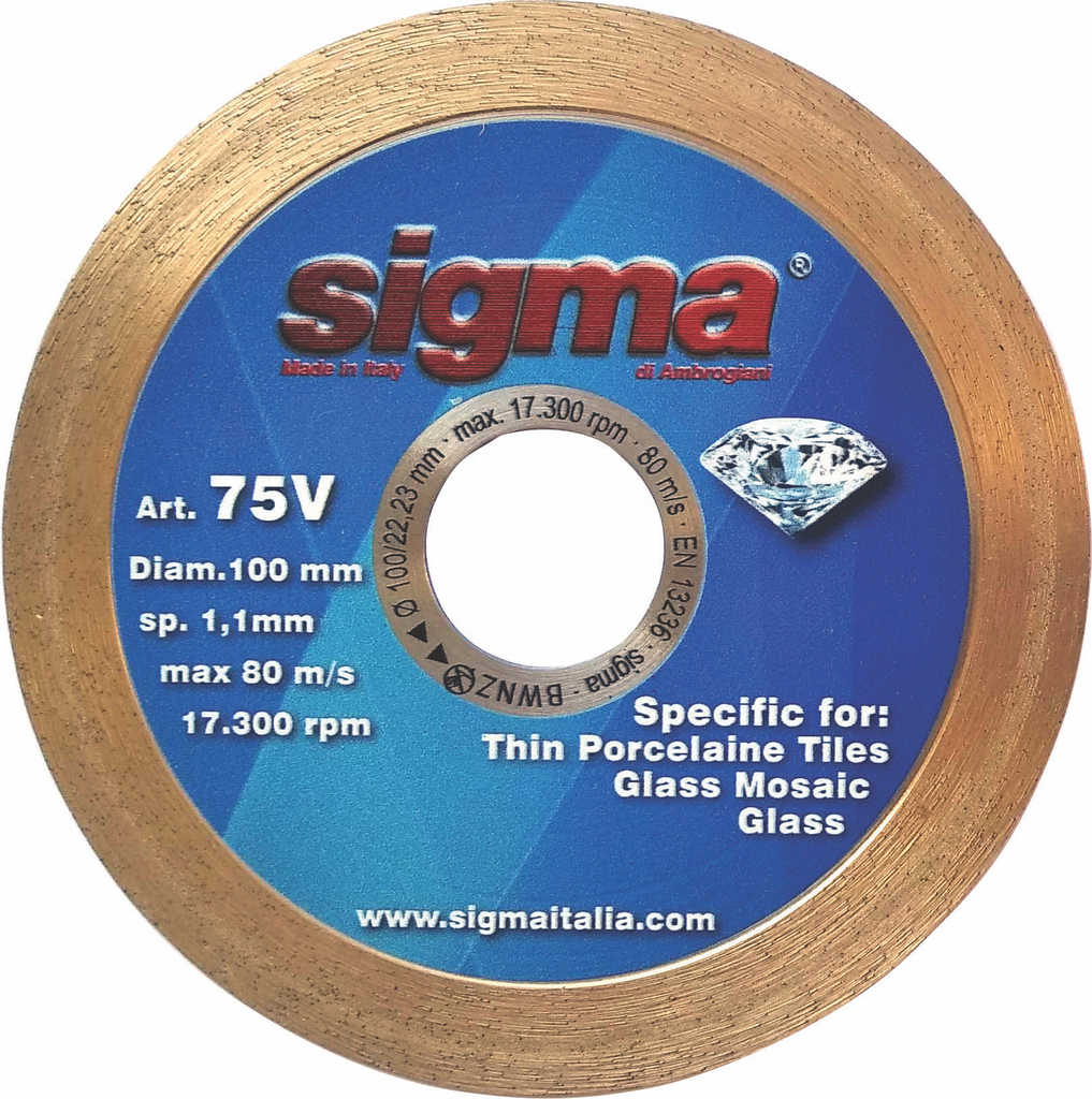 Disque diamant Ø100mm, alésage 22,2mm, Ep. 1,2mm pour matériaux de 3 à 10mm - Life 400ml