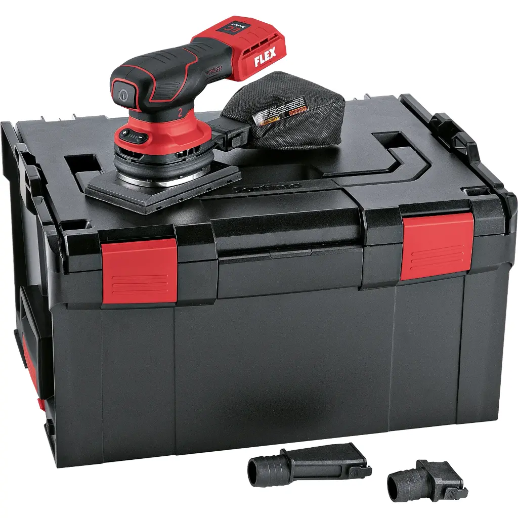 FLEX Ponceuse sur batterie 18 V avec réglage de la vitesse de rotation + Papier abrasif - ORE 2 18-EC/2.5 Set