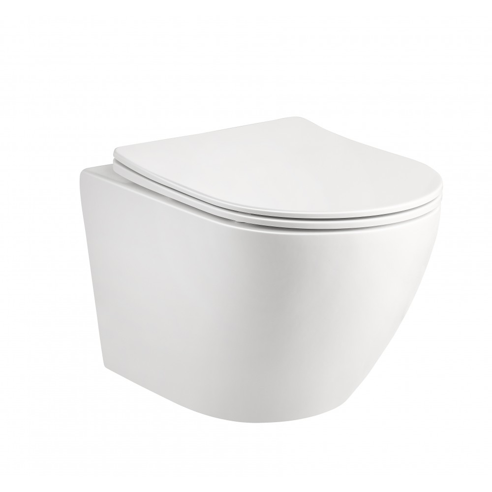 [OTCUV-CB] WC suspendu sans bride circé blanche bril. avec Abattant soft close