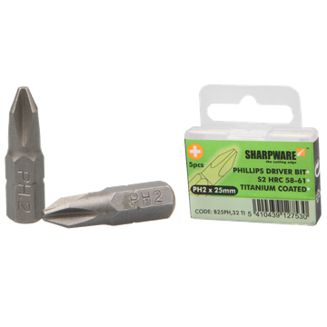 [PGB-B025PH02PSI] Bits 25mm 1/4" CrV - PH 2 - 5 Pce