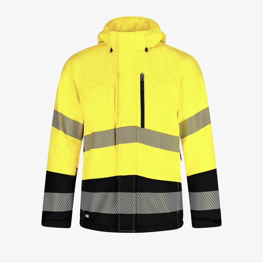 Veste Scuti en softshell haute visibilité hommes YELLOW/BLACK Taille L